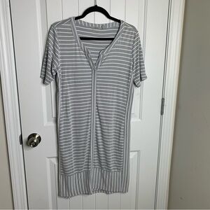 Athleta gray striped dress‎ size small